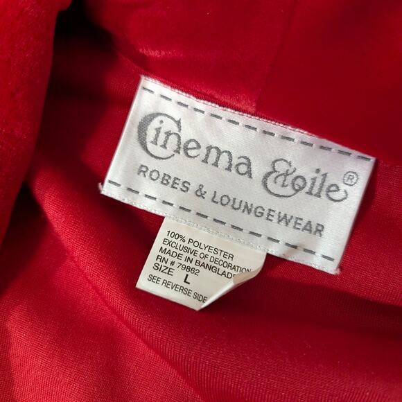 VTG Cinema Etoile size L red crushed velvet robe old cinema, movie star, luxury - Picture 8 of 9